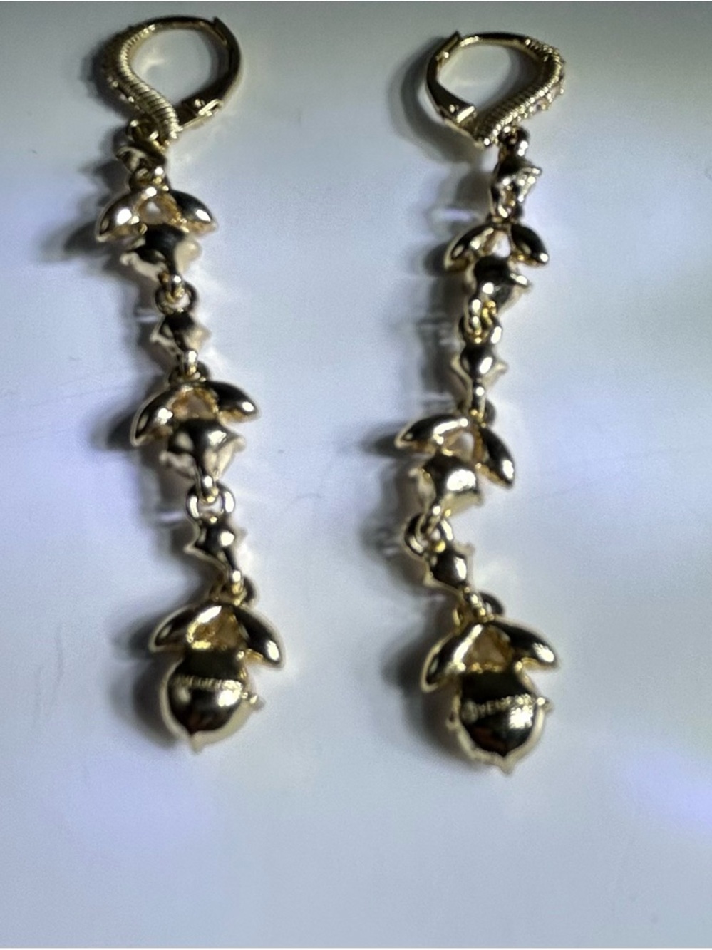 Givenchy Crystal Linear Drop Earrings, Elegant Gold - Picture 6 of 7